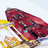 Close up view of Bittles Bar watercolour illustration