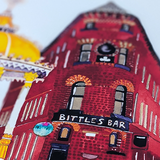 Close up brickwork of Bittles Bar