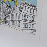 Titanic Quarter Belfast Screen Printed Artist Tea Towel