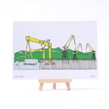 Belfast Yellow Cranes illustration by Danielle Morgan