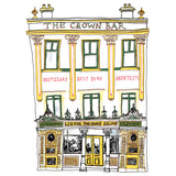 CROWN BAR A5 POSTCARD MINI PRINT BY FLAX FOX