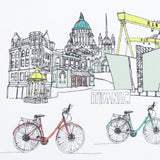 Belfast Doodle Dander Artist Tea Towel