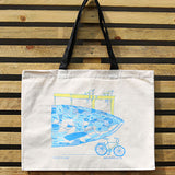 Belfast's Big Blue Fish Cotton Tote Bag