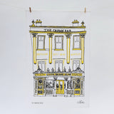 Crown Bar Belfast Screen Printed Artist Tea Towel