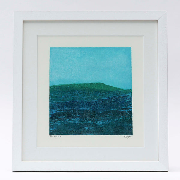 Framed original mountain scape art print by Danielle Morgan