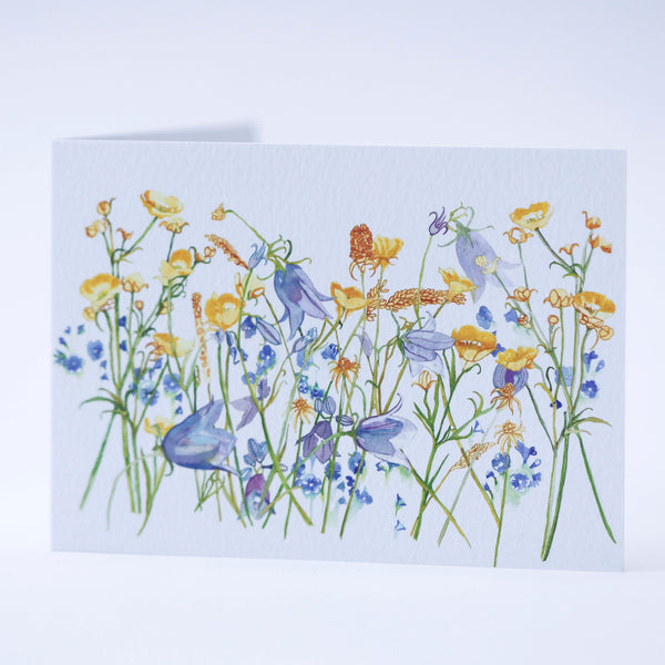 Buttercup and harebell greeting card by Danielle Morgan
