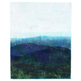 Unframed mountain scape of Dream Journey by Danielle Morgan. Gold metallics and blue pops of ink