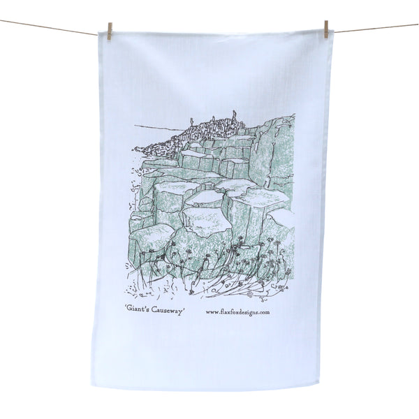Giant's Causeway Screen Printed Artist Tea Towel