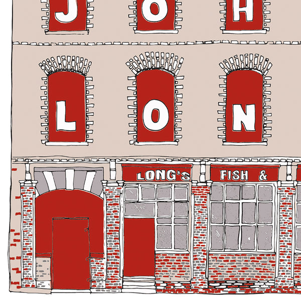 John Longs Fish & Chip Shop Artist Postcard