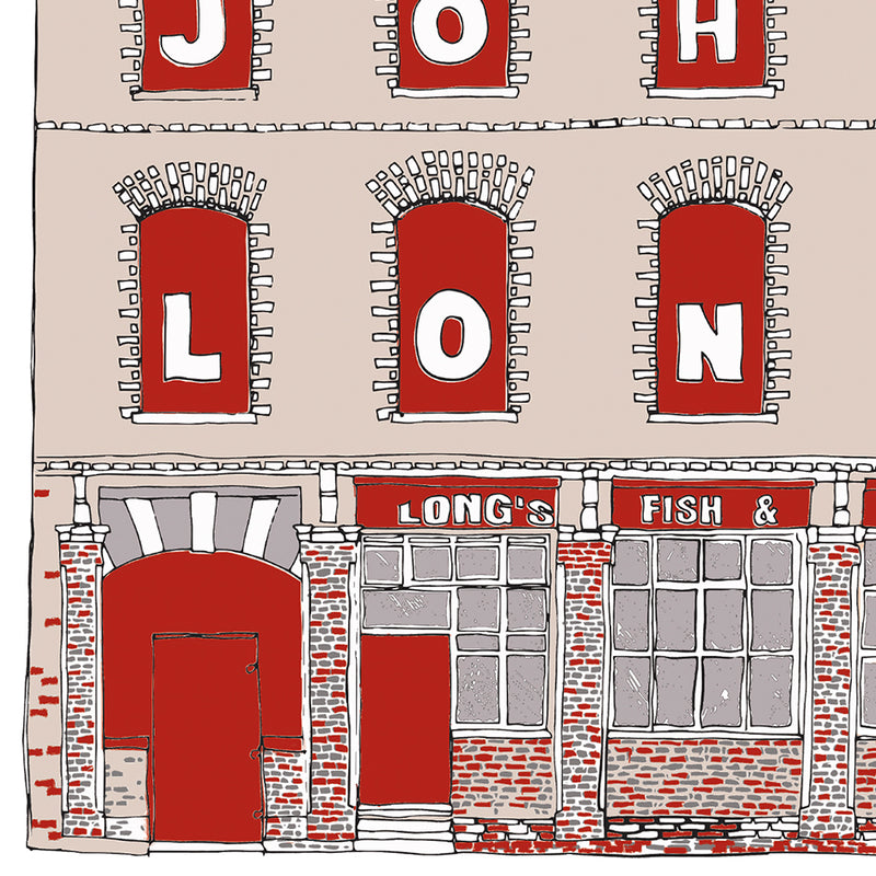 John Longs Fish & Chip Shop Artist Postcard