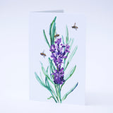 Lavender and honey bees greeting card illustration by Danielle Morgan  