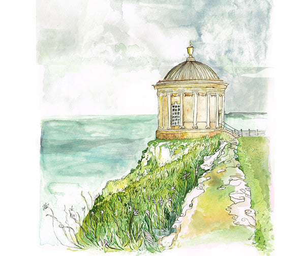 Print of Mussenden Temple Northern Ireland by Danielle Morgan Flax Fox