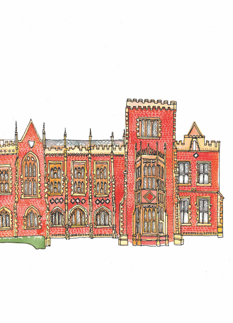 Queen's University giclee art print by Danielle Morgan Flax Fox