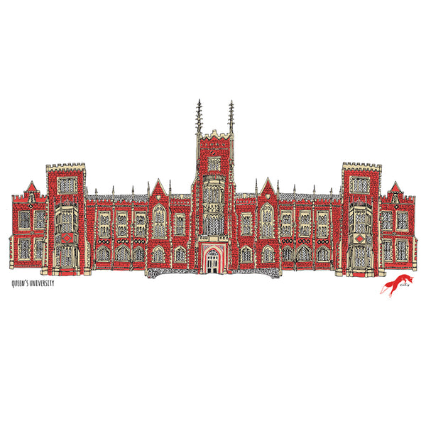 Queen's University Linen tea towel by Danielle Morgan