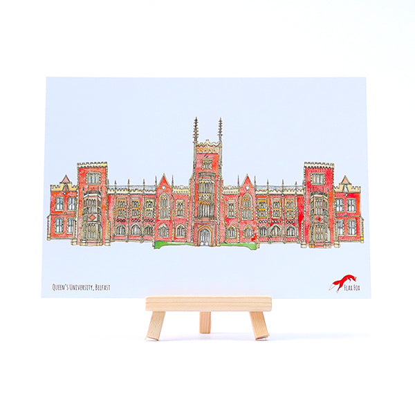 Queen's University Illustration by Danielle Morgan A5 postcard