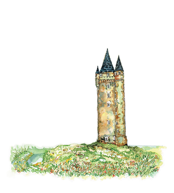 scrabo tower art print by danielle morgan from flax fox designs