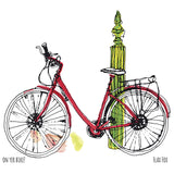 Bike postcard illustrated art by Flax Fox £2.50