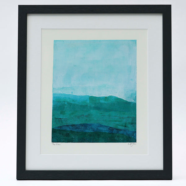 Original Art Print by Danielle Morgan of a cool blue mountain view.