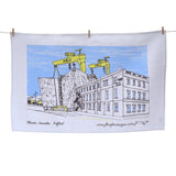 Titanic Quarter Belfast Screen Printed Artist Tea Towel