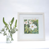 cosmo watercolour painting by Danielle Morgan using earthy greens and soft yellow