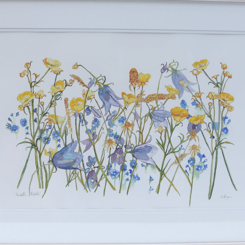 Harebell and bluebell watercolour painting by Danielle Morgan