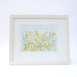 Buttercups in the wind watercolour painting by Danielle Morgan from Flax Fox